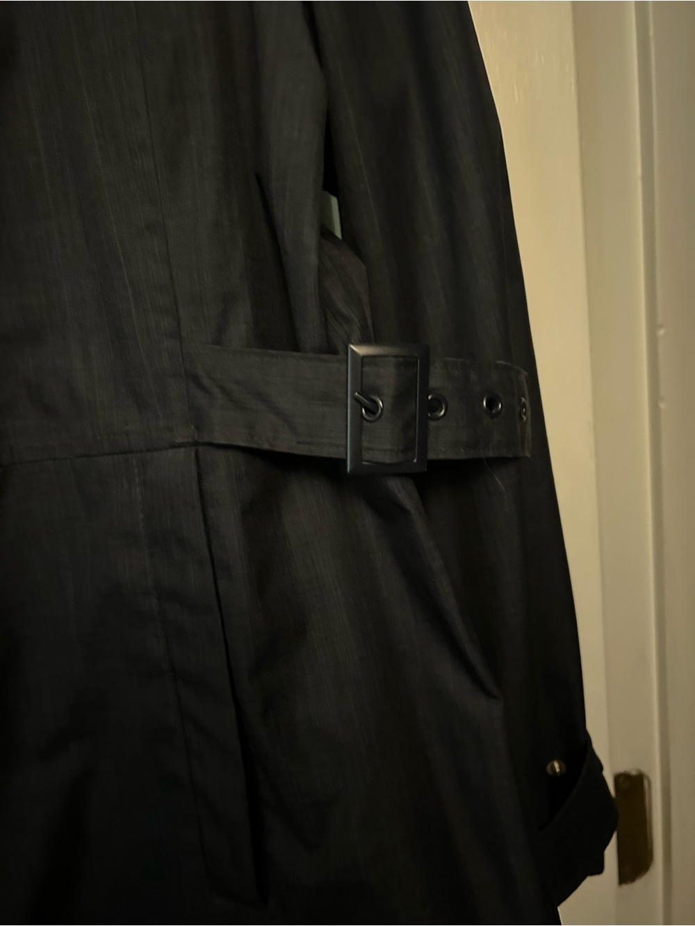 Kirkland Signature Women's Navy Trench Coat with Hood - Picture 9 of 9